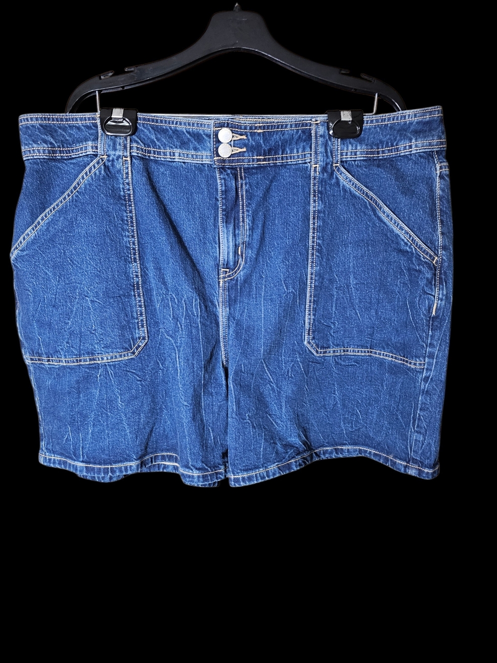 Lane Bryant Blue Denim Double-Button Shorts
